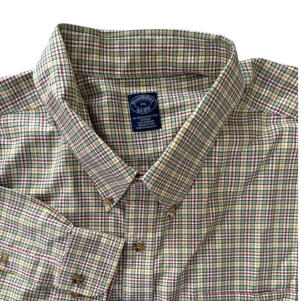 Brooks Brothers 4XL Big Man's NON Iron Casual Button Down Shirt - Picture 7 of 8